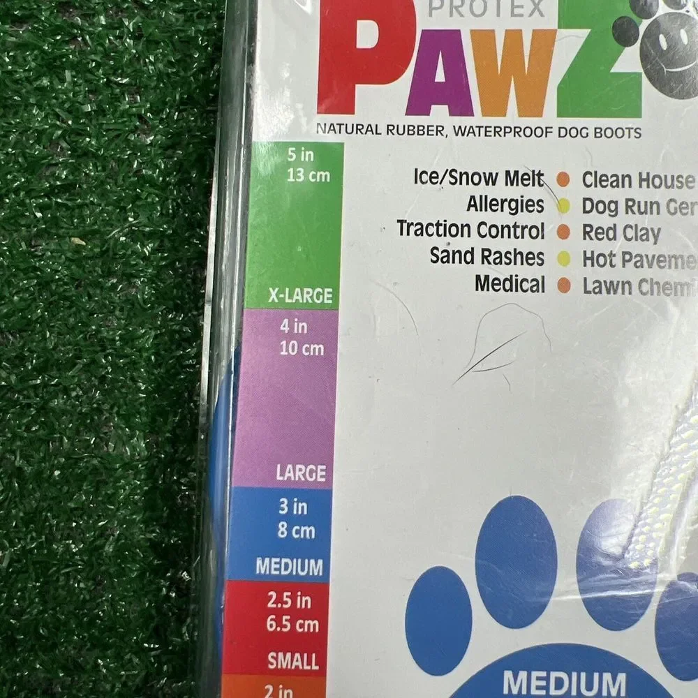 Protex Medium Blue Rubber Dog Boots‎ Reusable Waterproof New